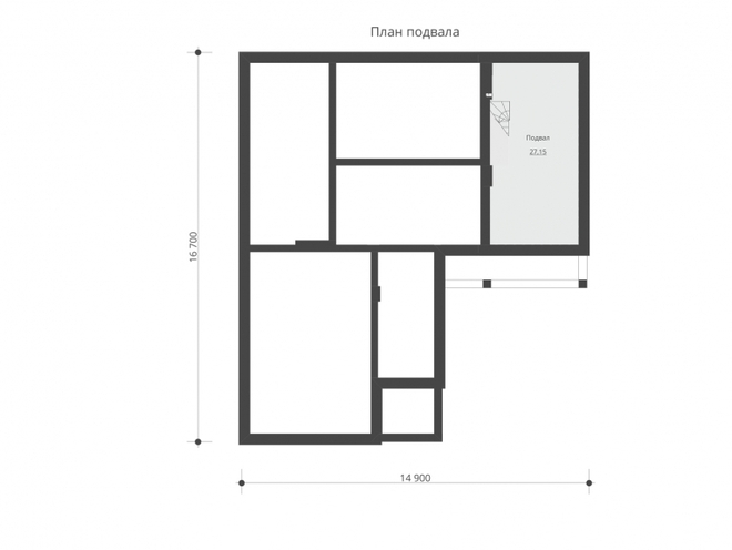 Одноэтажный жилой дом с подвалом и гаражом, проект C02