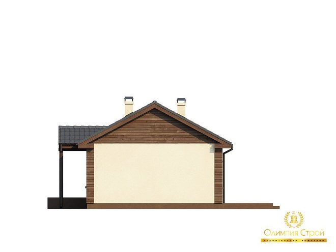 Одноэтажный дом с гаражом 65 м², проект ОД017