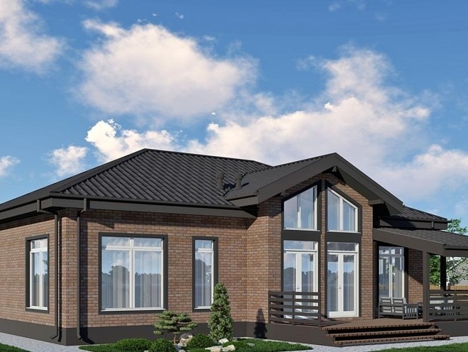 Одноэтажный дом с тремя спальнями, проект A0023