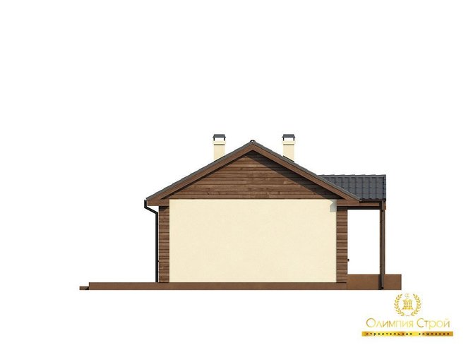 Одноэтажный дом с гаражом 65 м², проект ОД017