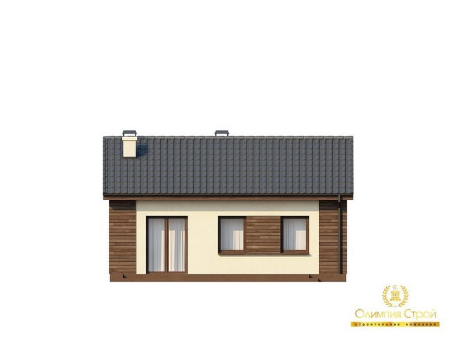 Одноэтажный дом с гаражом 65 м², проект ОД017