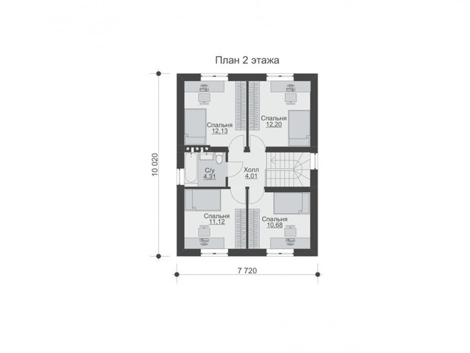 Двухэтажный жилой дом, проект B003