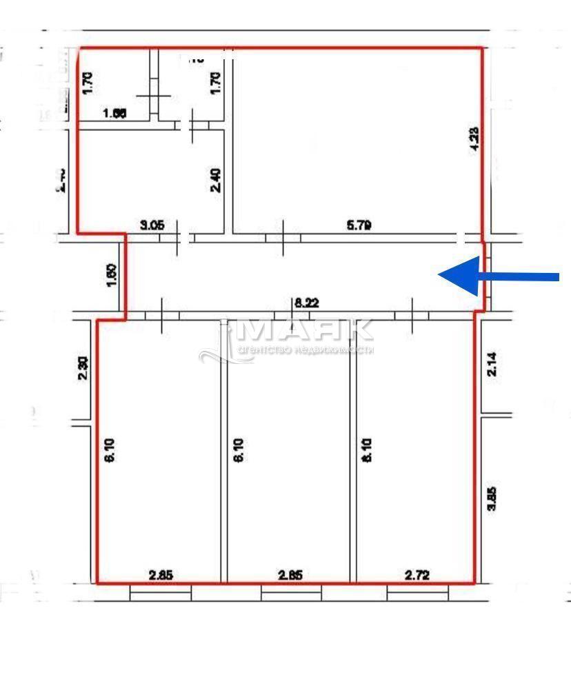 4-к. квартира 114.2 кв.м, 4/4