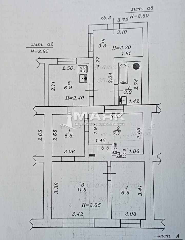 3-к. квартира 82 кв.м, 1/1