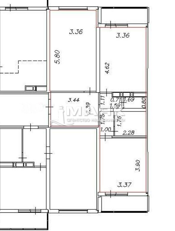 2-к. квартира 65 кв.м, 4/16
