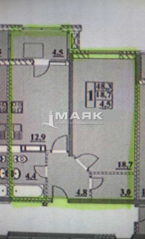 1-к. квартира 48 кв.м, 12/14