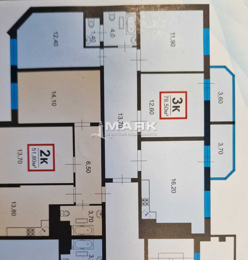 3-к. квартира 80 кв.м, 11/15