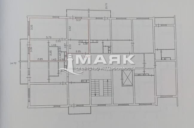 2-к. квартира 56 кв.м, 3/9