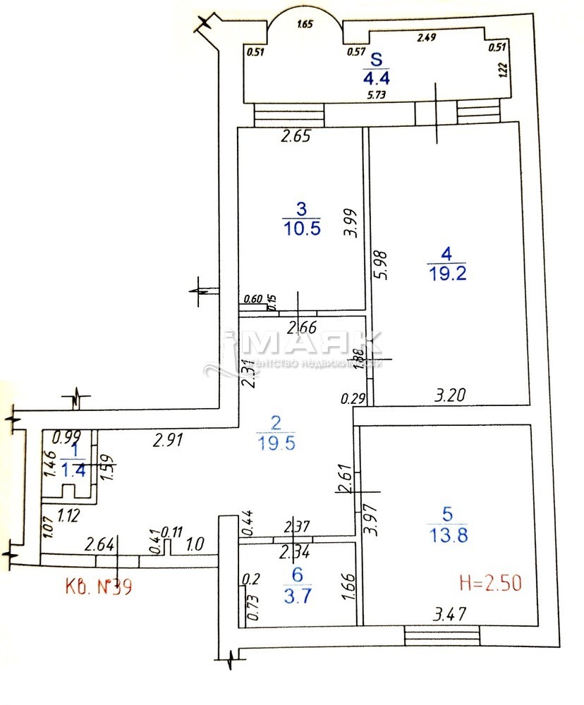 3-к. квартира 86 кв.м, 3/8