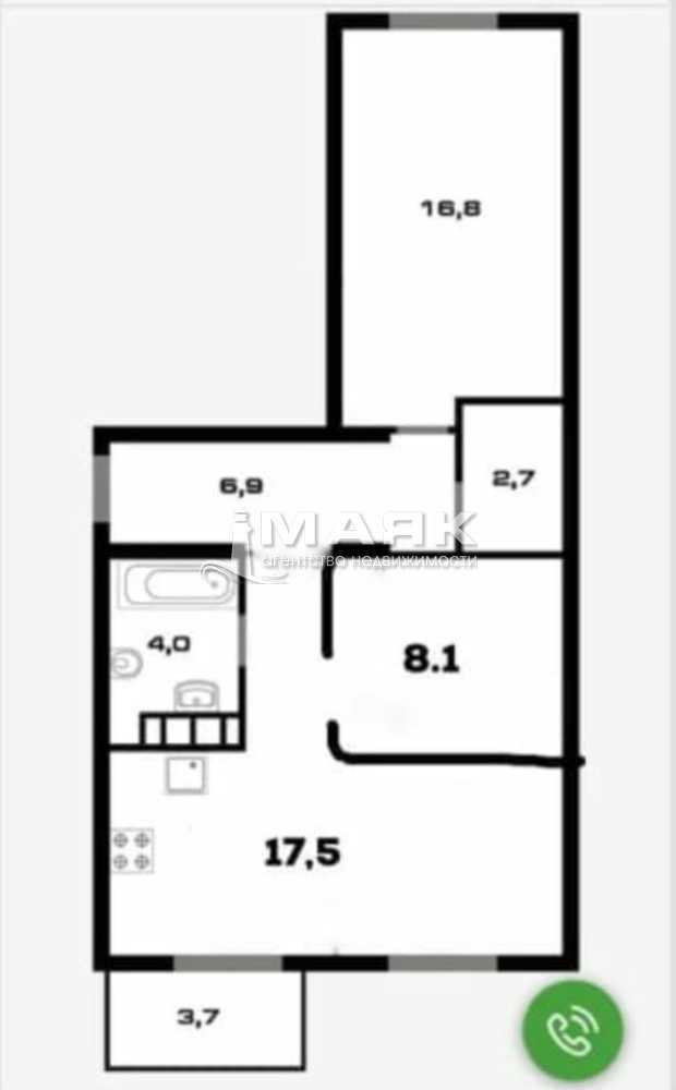 2-к. квартира 63 кв.м, 8/8