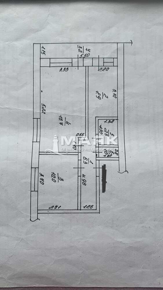 2-к. квартира 45.4 кв.м, 2/2