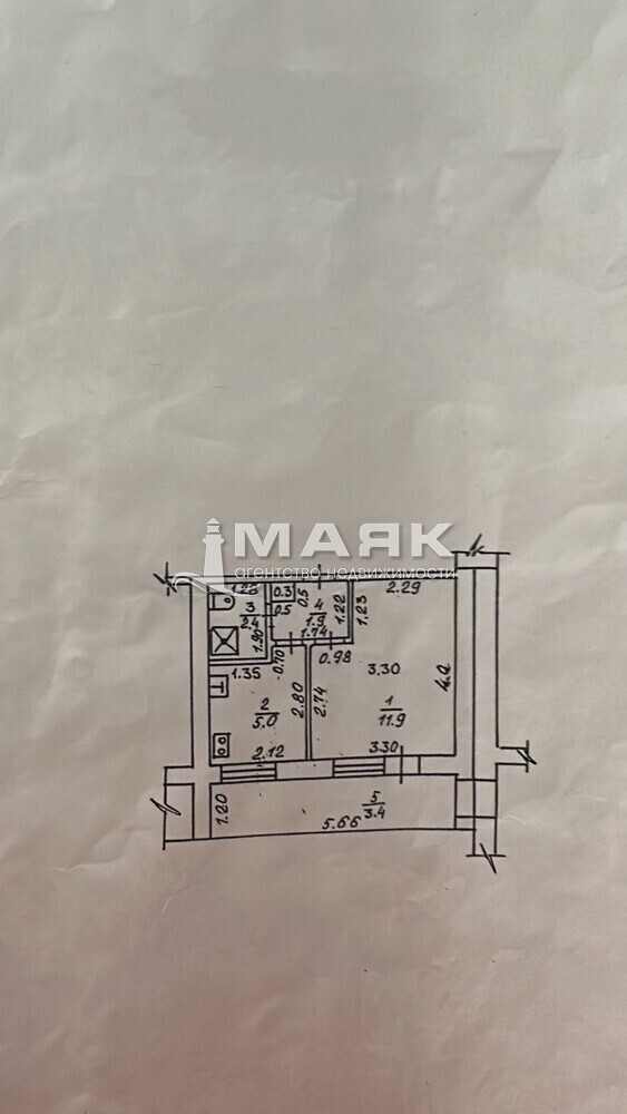 1-к. квартира 24.9 кв.м, 9/9